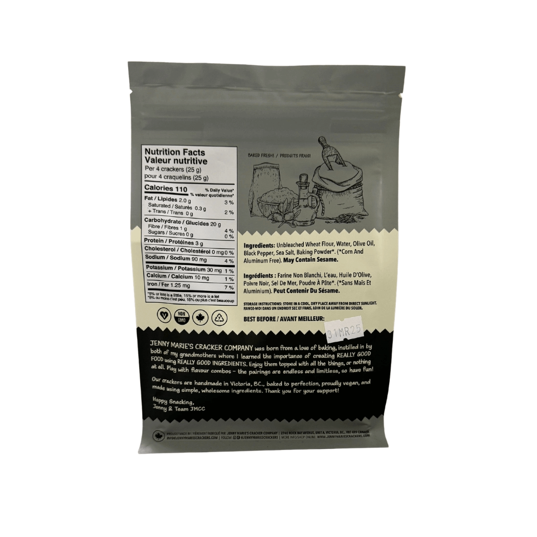 Jenny Marie's Cracker Co. - Pepper & Sea Salt Crackers